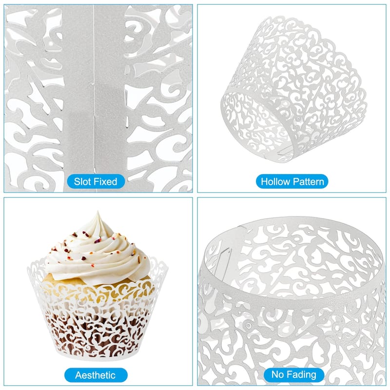 Cupcake Wrappers Paper, 50 Pack Baking Cups Standard Vine Decor