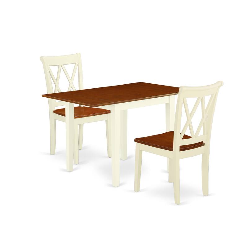 East West Furniture Dining Room Furniture Set- a Rectangle Kitchen Table and Dining Chairs, Buttermilk & Cherry (Pieces Option)