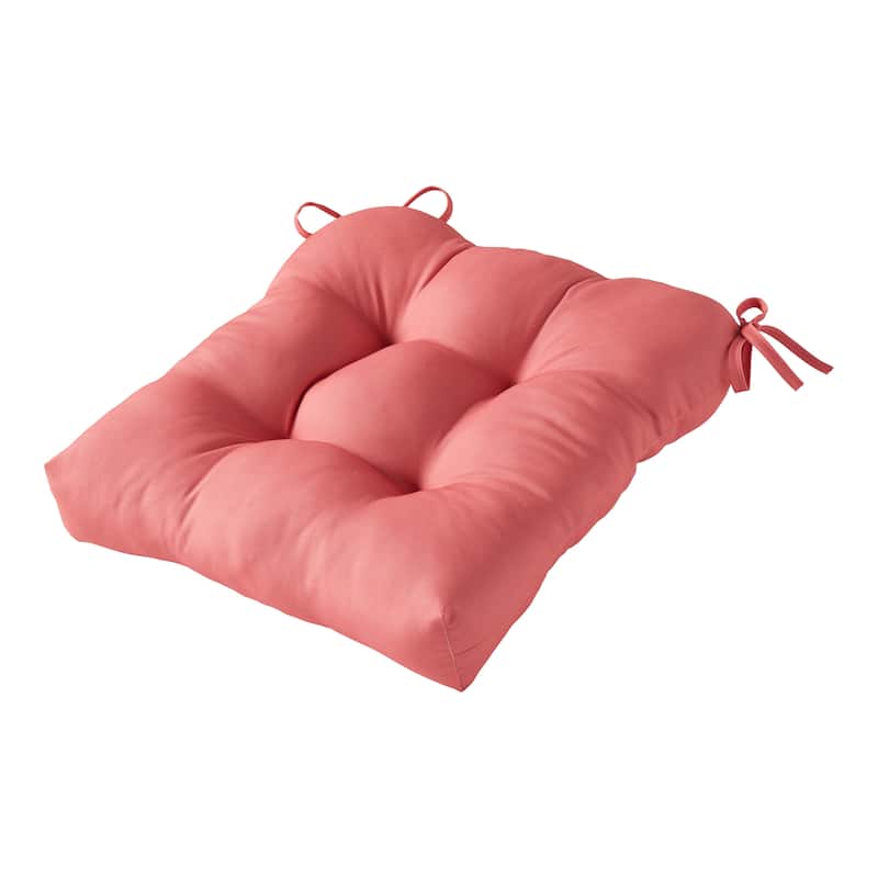 20-inch Square Polyester Outdoor Dining Seat Cushion by Greendale Home Fashions - Coral