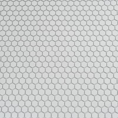 Apollo tile 10" x 12" Cirkel Hex Matte White Porcelain Tile (8.36 sq ft/case) - 10 Pack