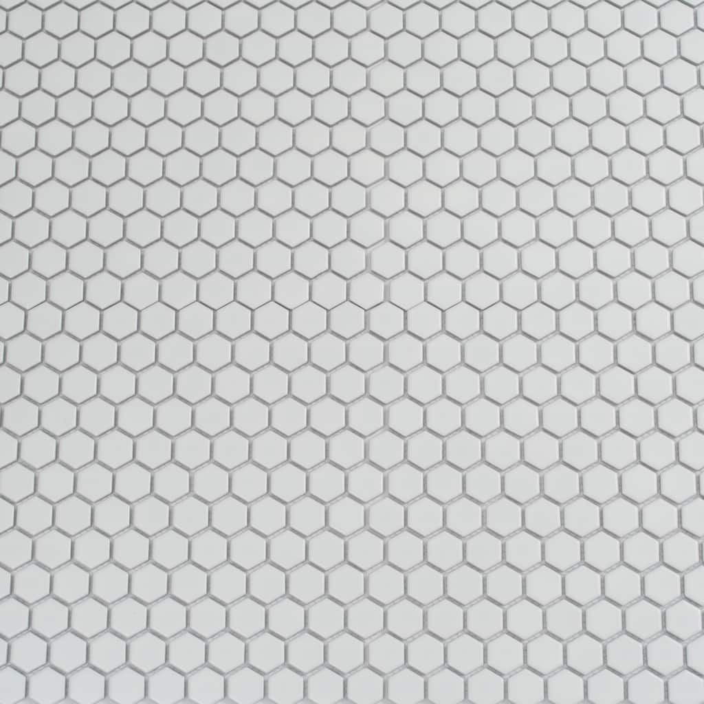 Apollo tile 10" x 12" Cirkel Hex Matte White Porcelain Tile (8.36 sq ft/case) - 10 Pack