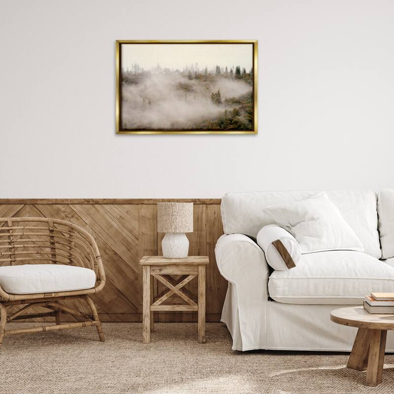 Stupell Morning Fog over Trees Framed Floater Canvas Wall Art Design By Gemma Bardot