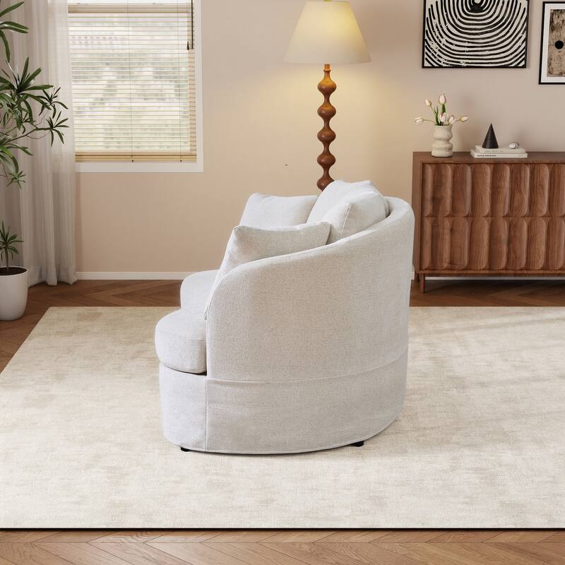 73.8"W Modern Wide Curved Sofa, Modern Luxury Plush Chenille