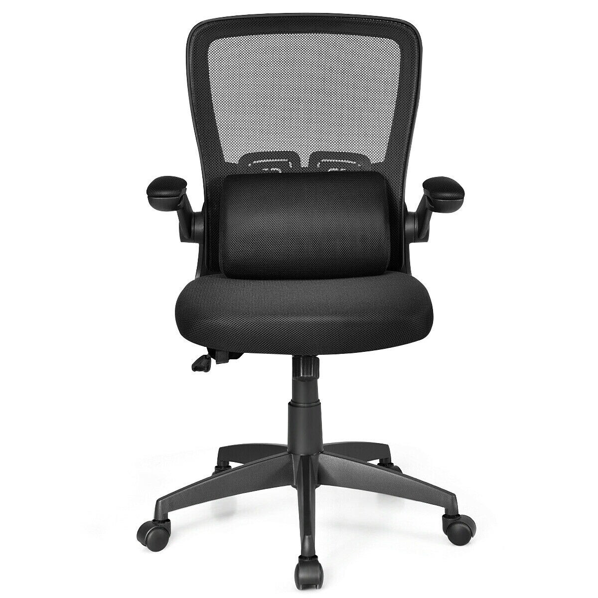 Shop Ergonomic Desk Chair With Massage Lumbar Pillow Black