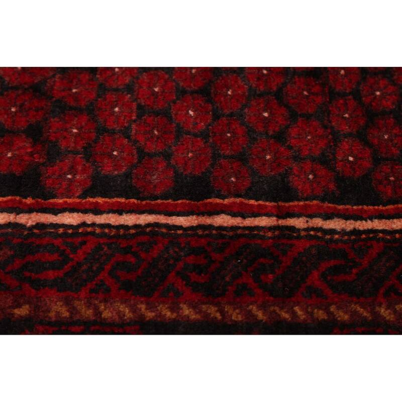 ECARPETGALLERY Hand-knotted Baluch Red Wool Rug - 3'4 x 6'2