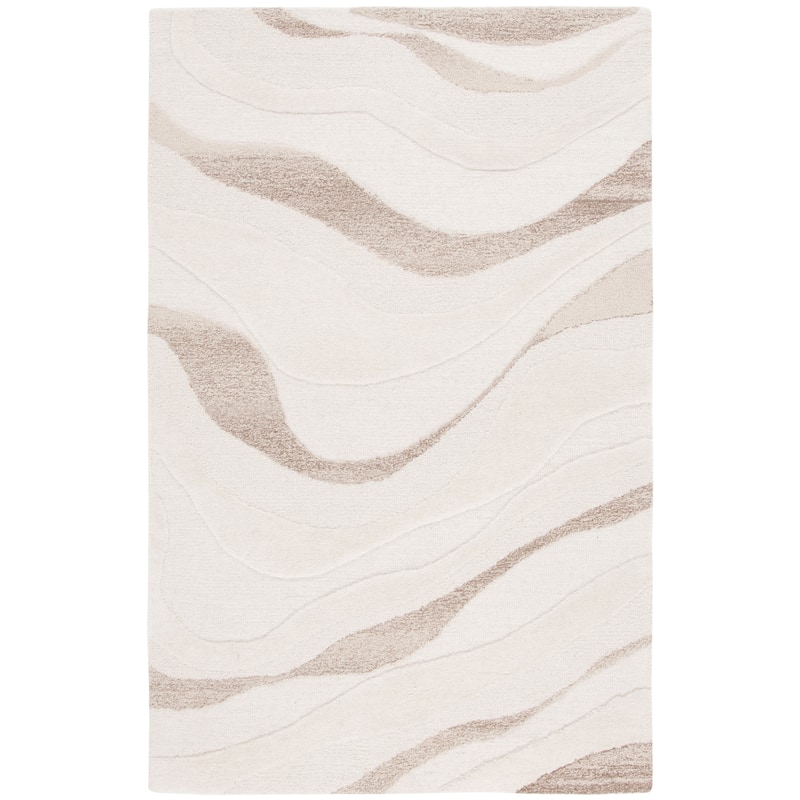 SAFAVIEH Handmade Fifth Avenue Nicoletta Mid-Century Modern New Zealand - 6' x 9' - Ivory - Rectangle