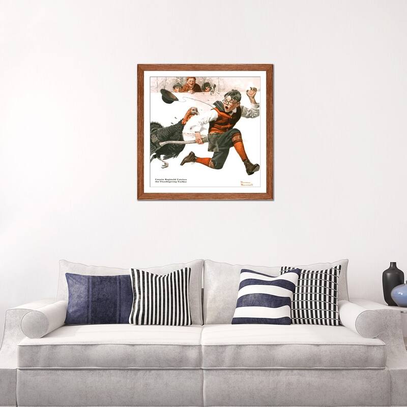 iCanvas "Cousin Reginald Catches the Thanksgiving Turkey" by Norman Rockwell