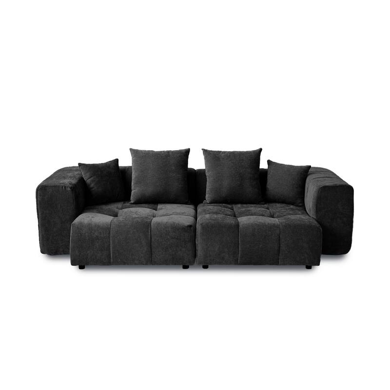 Linen Modular Sofa Modern Lounge Sectional Sofa Deep Seat Loveseat for Small Space