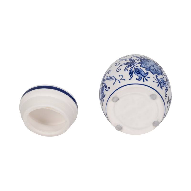 Decorative Ceramic Candle with Lid - Lavender Verbena Scented Candle - 4.5"