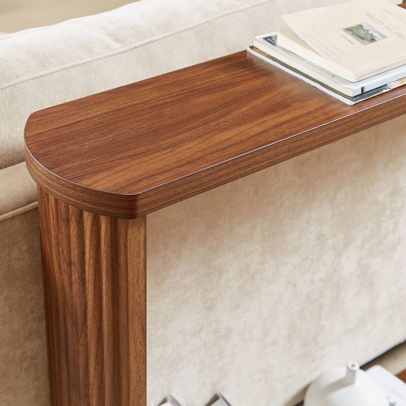 70.1" Narrow Wooden Sofa Table with Corrugated Texture for Entranceways and Living Room Décor