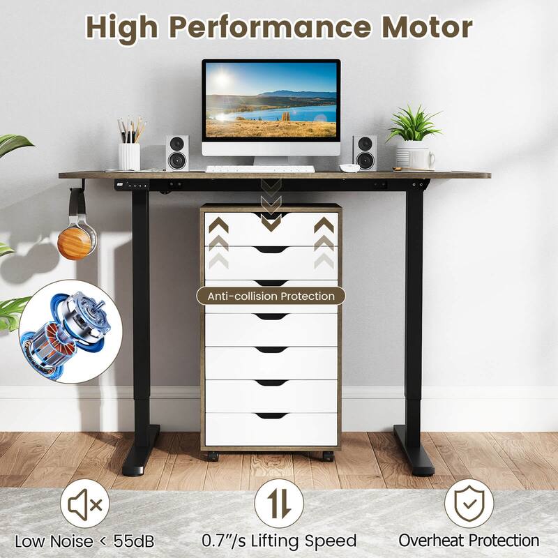 Costway 48” x 24” Electric Standing Desk with LED Display 2 Memory