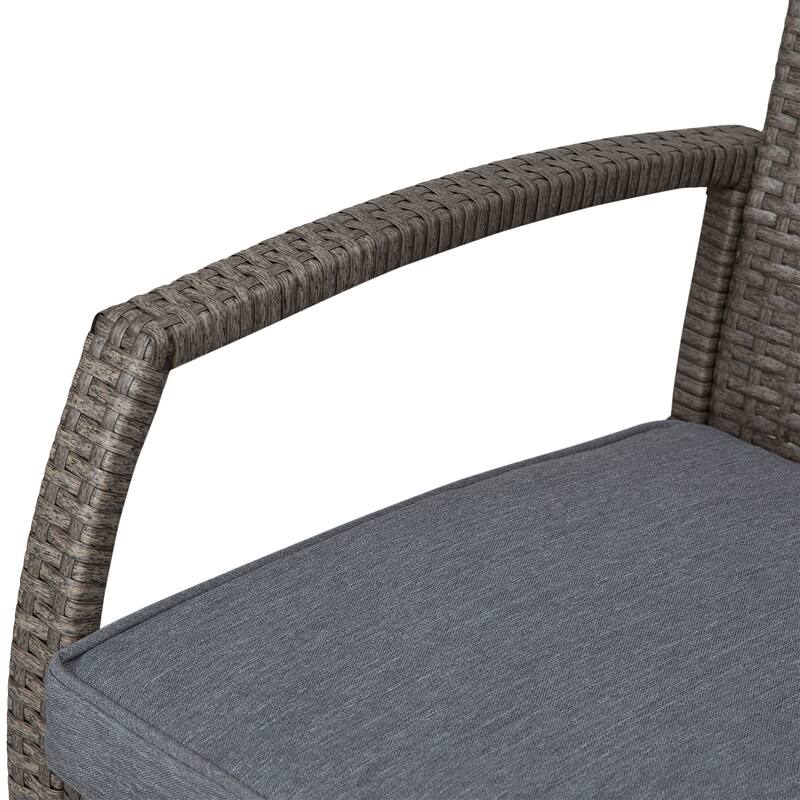 Outsunny 3-piece Outdoor PE Rattan Patio Bar Table Conversation Set