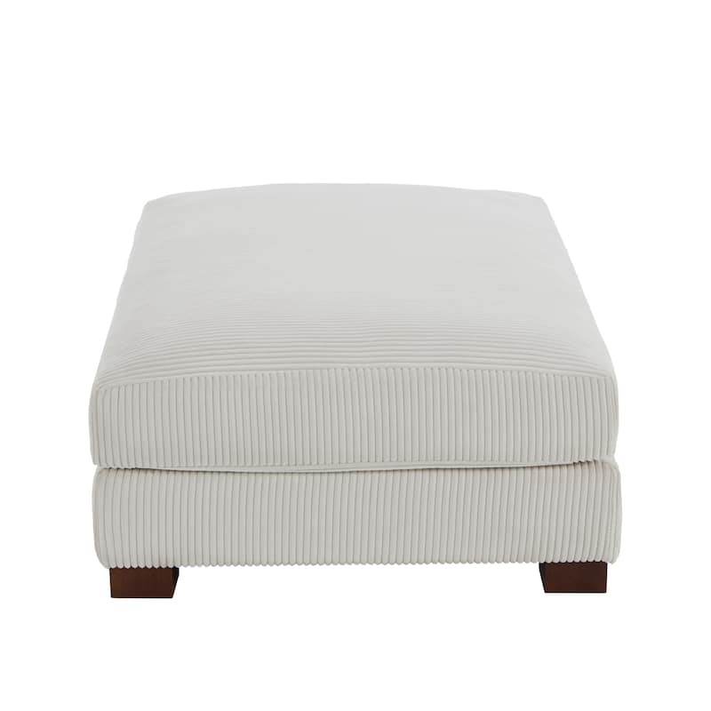 Rectangle Corduroy Ottoman for Living Room