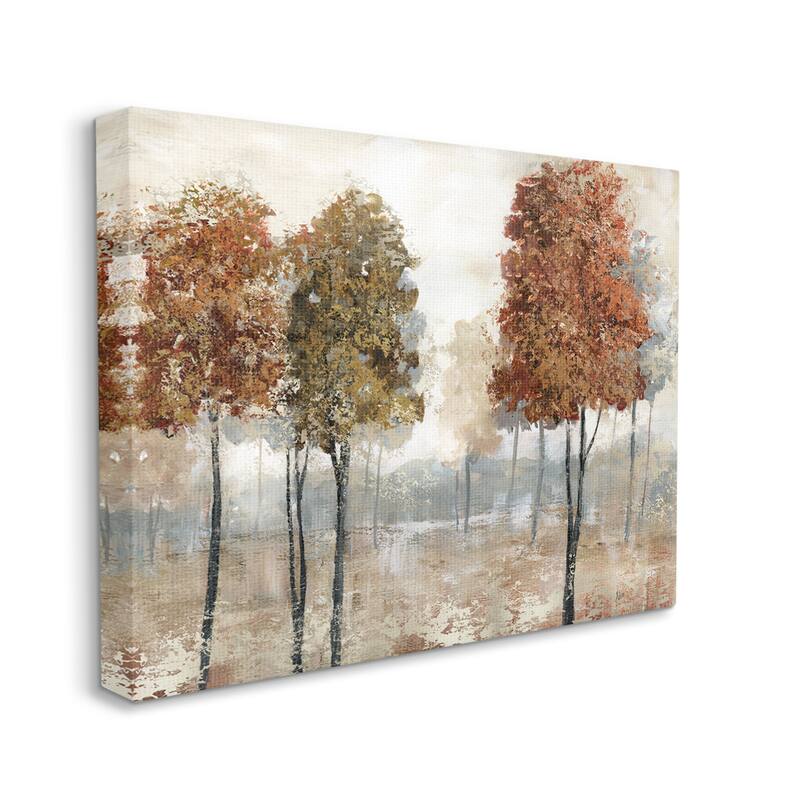 Stupell Autumn Orchard Tree Landscape Vintage Country Meadow Canvas Wall Art - Brown - 30 x 40