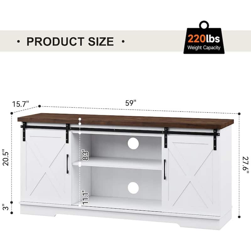 IDEALHOUSE Farmhouse TV Stand for 65 Inch TV
