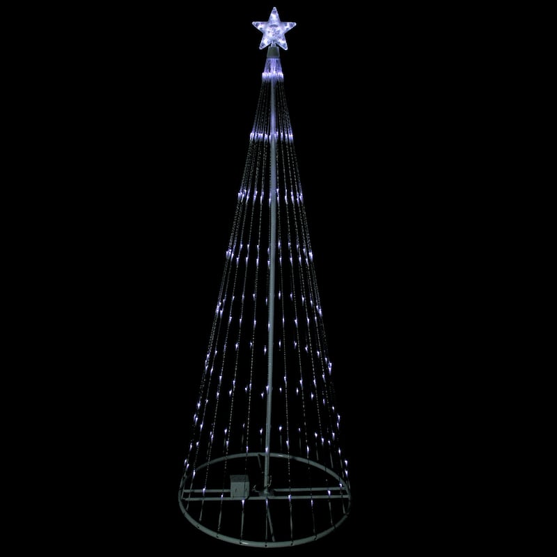 12' White LED Artificial Christmas Tree Show Cone Outdoor Decoration