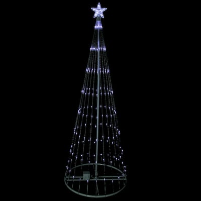 9' White LED Lighted Show Cone Christmas Tree Outdoor Decoration