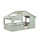 preview thumbnail 4 of 50, Closed House-shaped Frame Bed with Guardrail and Door for Toddler House Floor Bed Montessori Style Floor Bed with Roof, Windows