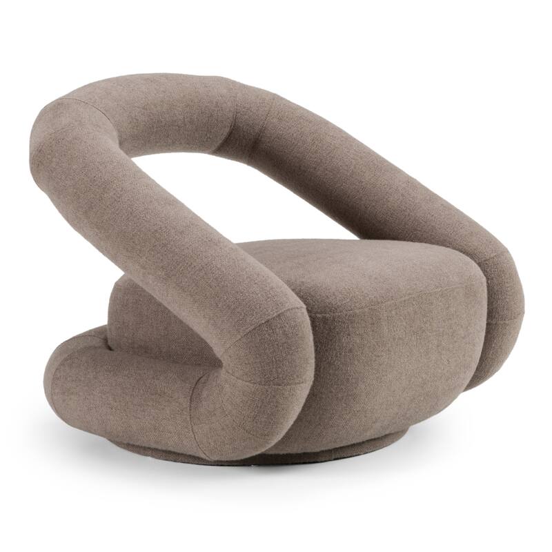 Divani Casa Tony Modern Brown Fabric Swivel Accent Chair
