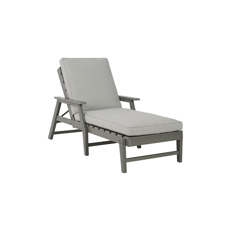 Signature Design by Ashley Visola Outdoor Poly All Weather Chaise Lounge with Cushion - 32.75" W x 78" D x 24.38" H