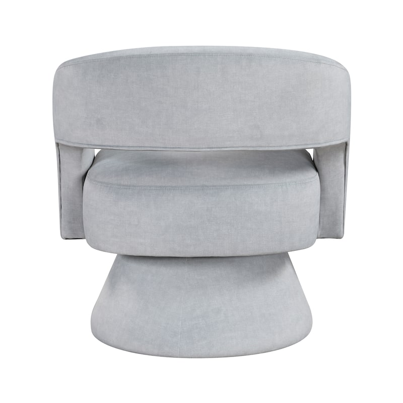 Arden 27" Velvet Swivel Chair - 360-Degree Metal Swivel Base