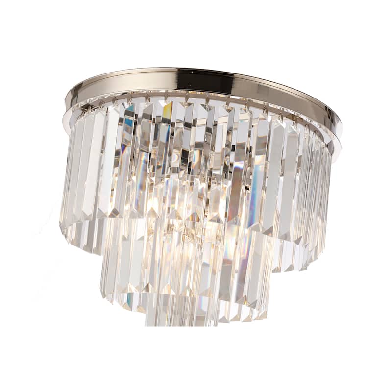 Modern Industrial Chandelier Floor Lamp with Crystal Fringe - Chrome