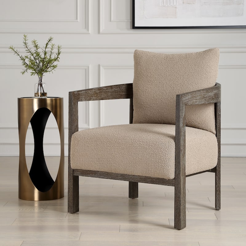 Uttermost 23832 Sienna 27" Wide Wood Framed Polyester Accent Chair