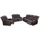 Williamsburg brown Leather 3-Piece Living Room Sectional Sofa Set - On ...