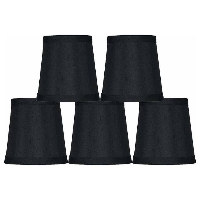 Mini Faux Silk Chandelier Lamp Shade, Clip On, 4 inch Bottom Diameter, 4.75" Height