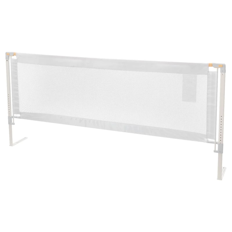 Grey Steel Oxford Fabric Kids Bed Rails with Mesh Adjustable Height for Everyday Use