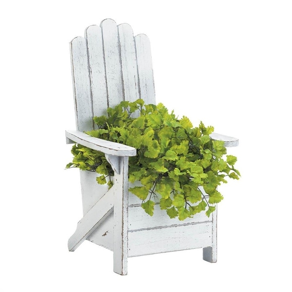 Retro White Adirondack Chair Planter