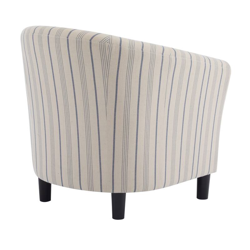 Striped Fabric Chair with Channel Stitching