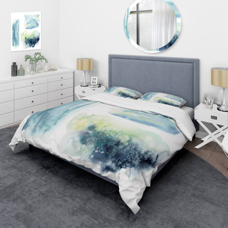 Designart 'Underwater Abstract Clouds' Modern Duvet Cover Set