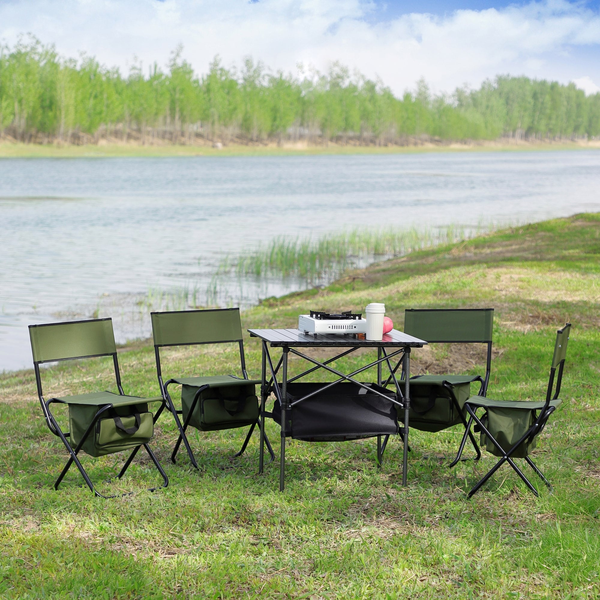Collapsible outdoor table and chairs sale