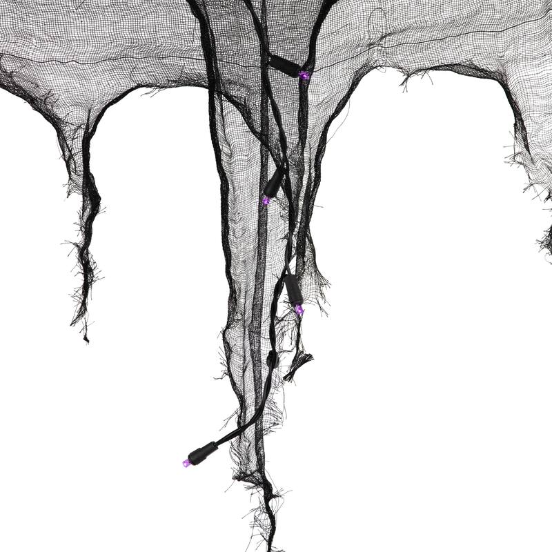 Lighted LED Halloween Gauze Drape Lights - 4' x 2' - Purple