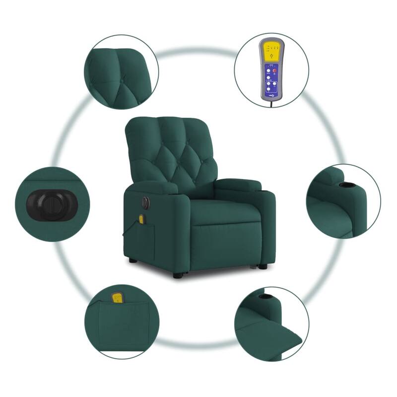 vidaXL Stand up Massage Recliner Chair Power Lift Wingback Armchair Fabric