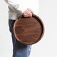 preview thumbnail 44 of 68, KINWELL Round Black Walnut Wood Serving Tray Ottoman Tray with Handles