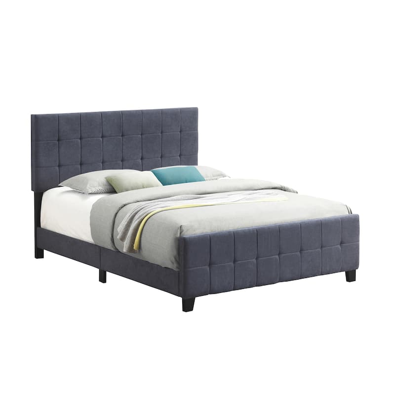 Destiny Grid Tufted Upholstered Panel Bed