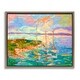 preview thumbnail 10 of 25, Stupell Vivid Abstract Coast with Boats Framed Floater Canvas Wall Art Design By Dorothy Fagan 21 x 17 - Brown