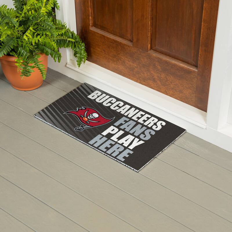 28 in. x 16 in. Tampa Bay Buccaneers "Fans Play Here" PVC Door Mat