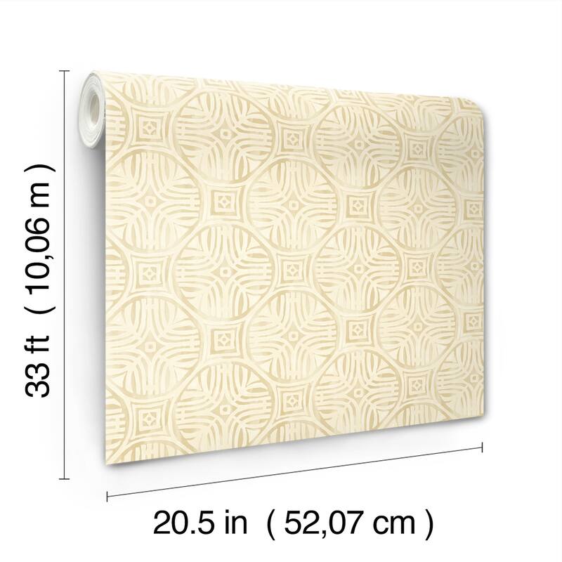 Chesapeake Sandee Butter Medallion Wallpaper