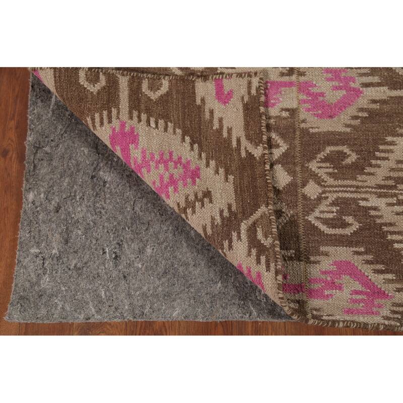 Flat Weave Pile Kilim Oriental Area Rug Hand-Knotted Wool Carpet - 4'10"x 7'10"