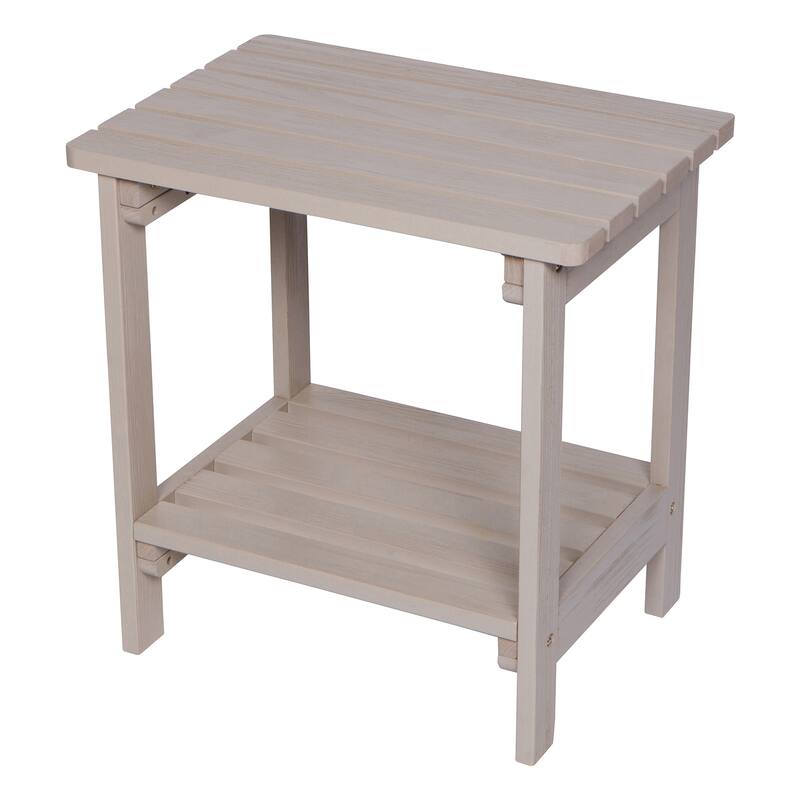 Laguna Adirondack Weather-Resistant 19.75" Wood 2 Tier Side Table by Porch & Den - Grey