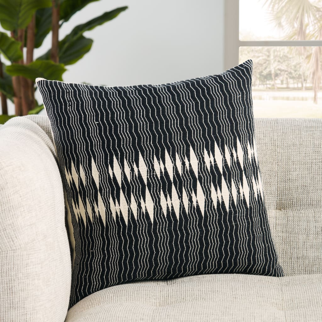 Yuna Black/ Ivory Tribal Pillow