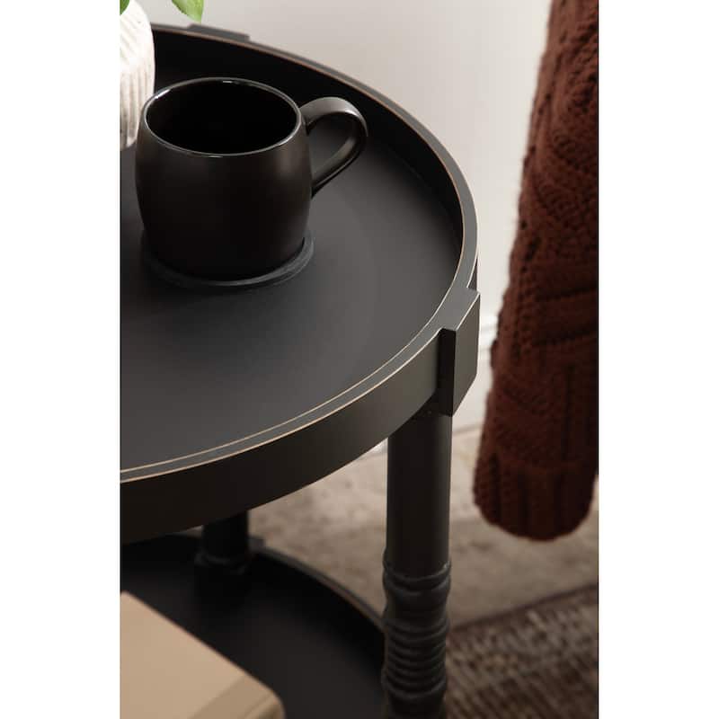 Kate and Laurel Bellport Round Wood Side Table