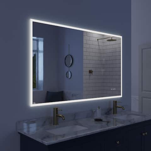 Luxaar Lucent 60 in. x 36 in. Wall Mounted LED Vanity Mirror with Color Changer, Memory Dimmer and Defogger. - 60x36