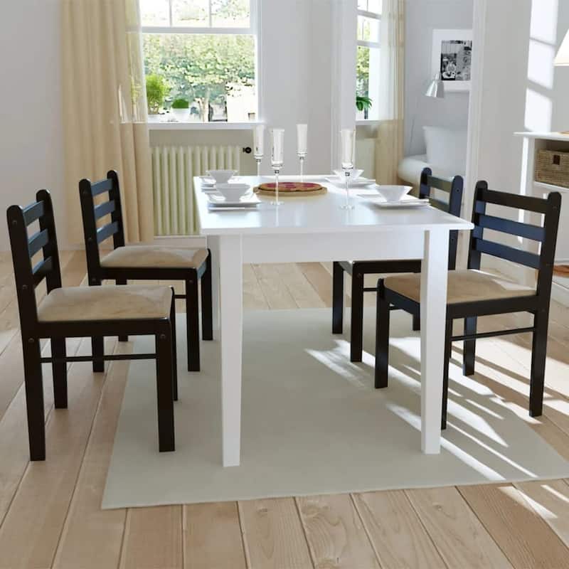 2/4/6 pcs Wooden Dining Chairs Square 2 Colours Selectable - 17.3" x 17.7" x 31.9"