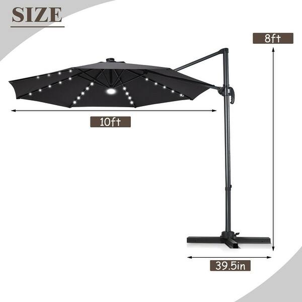 Shop Black Friday Deals On 10 Ft Patio Offset Cantilever Umbrella With Solar Lights Overstock 31843228
