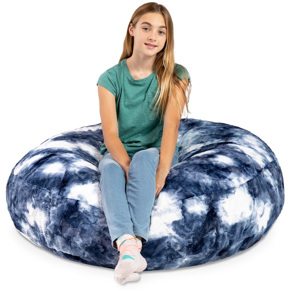 Jaxx Cocoon 4 Foot Kids Bean Bag Chair and Crash Pad - Faux Fur