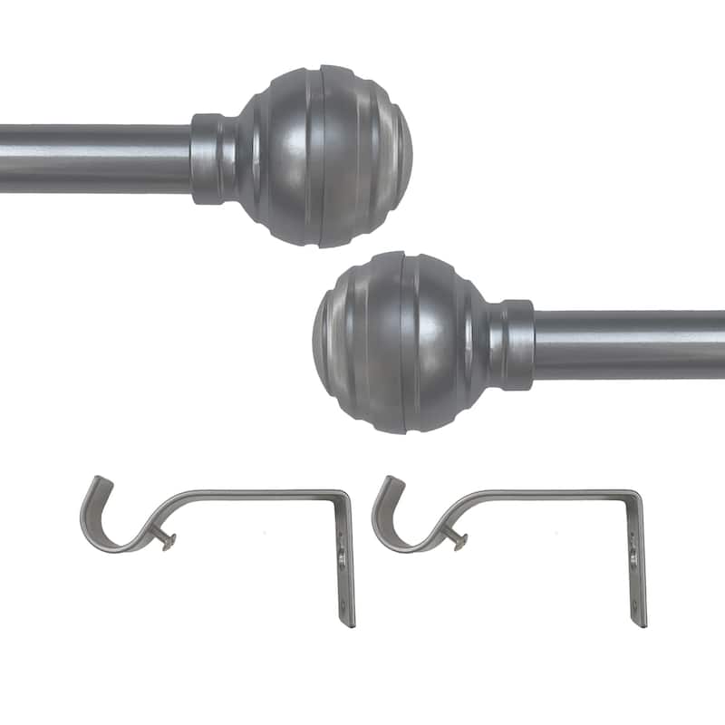 Buono II Hayden Gunmetal Decorative Rod & Finial 28-160 Inch